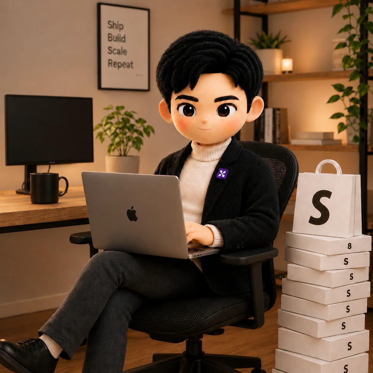 Toshi editing a Shopify store