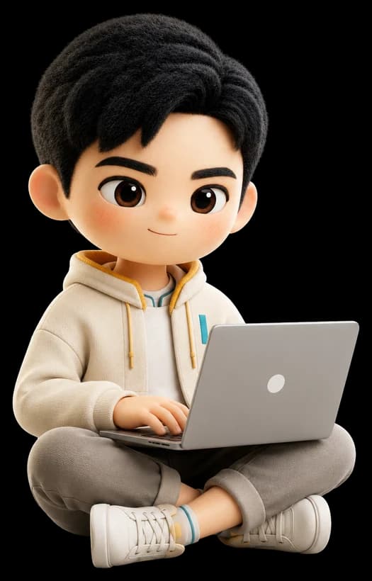 Toshi pointing beside the website editor